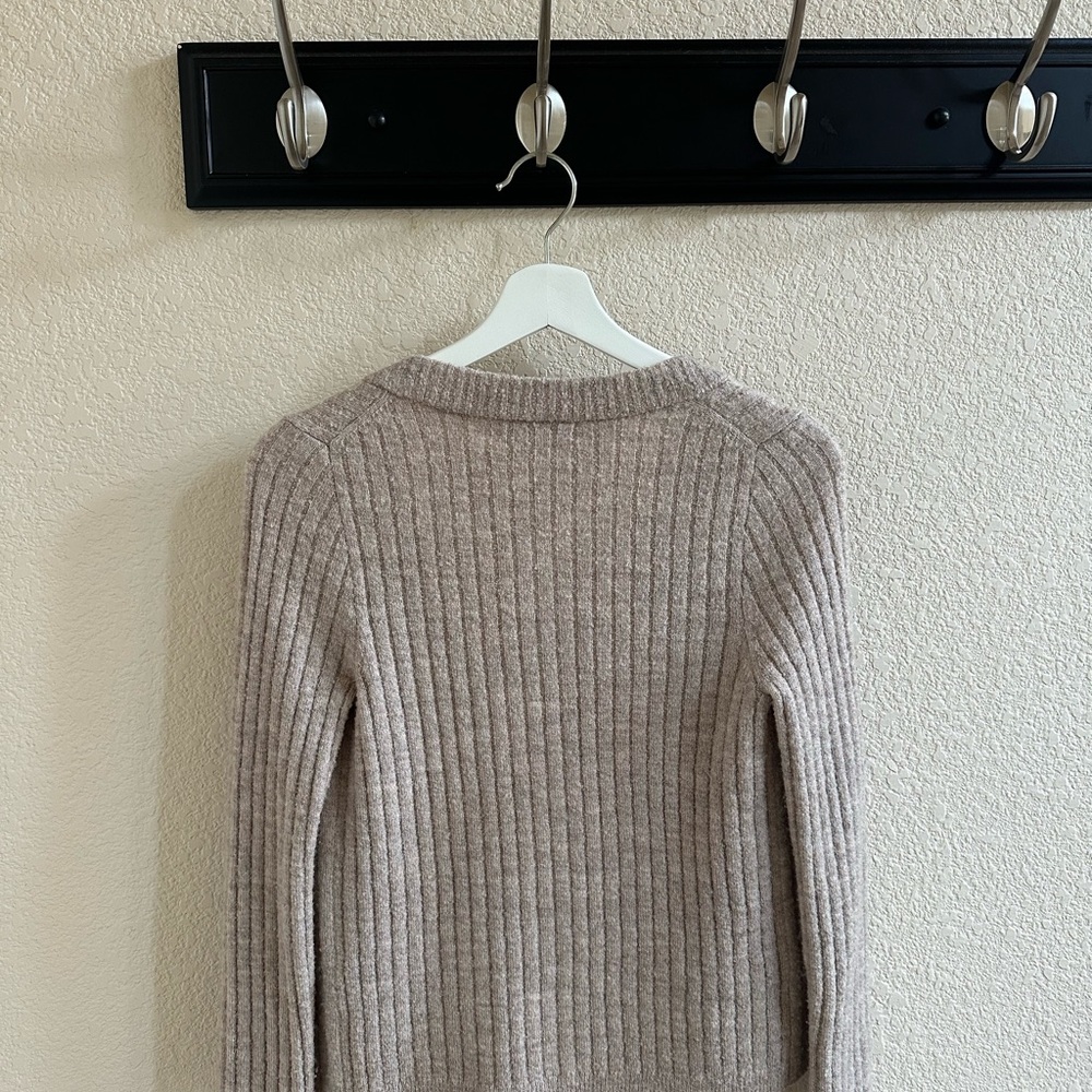 Madewell Ribbed Knit Cardigan in Cream - Picture 2 of 6